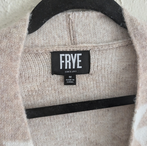 Frye Women's Geometric Beige and White Cardigan - Picture 3 of 7